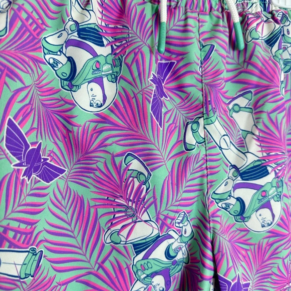 Disney Toy Story Buzz Lightyear Kids Swim Trunks Tropical Palm UPF 50 Size 5 NEW
